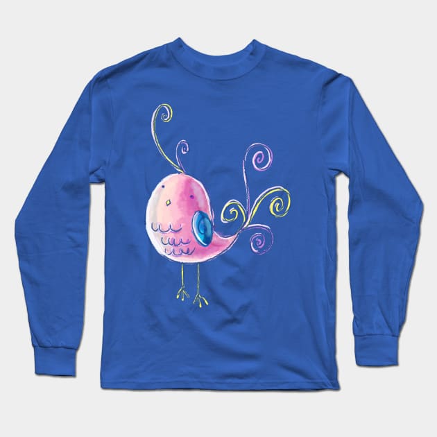 Cute Pastel Bird Long Sleeve T-Shirt by saradaboru